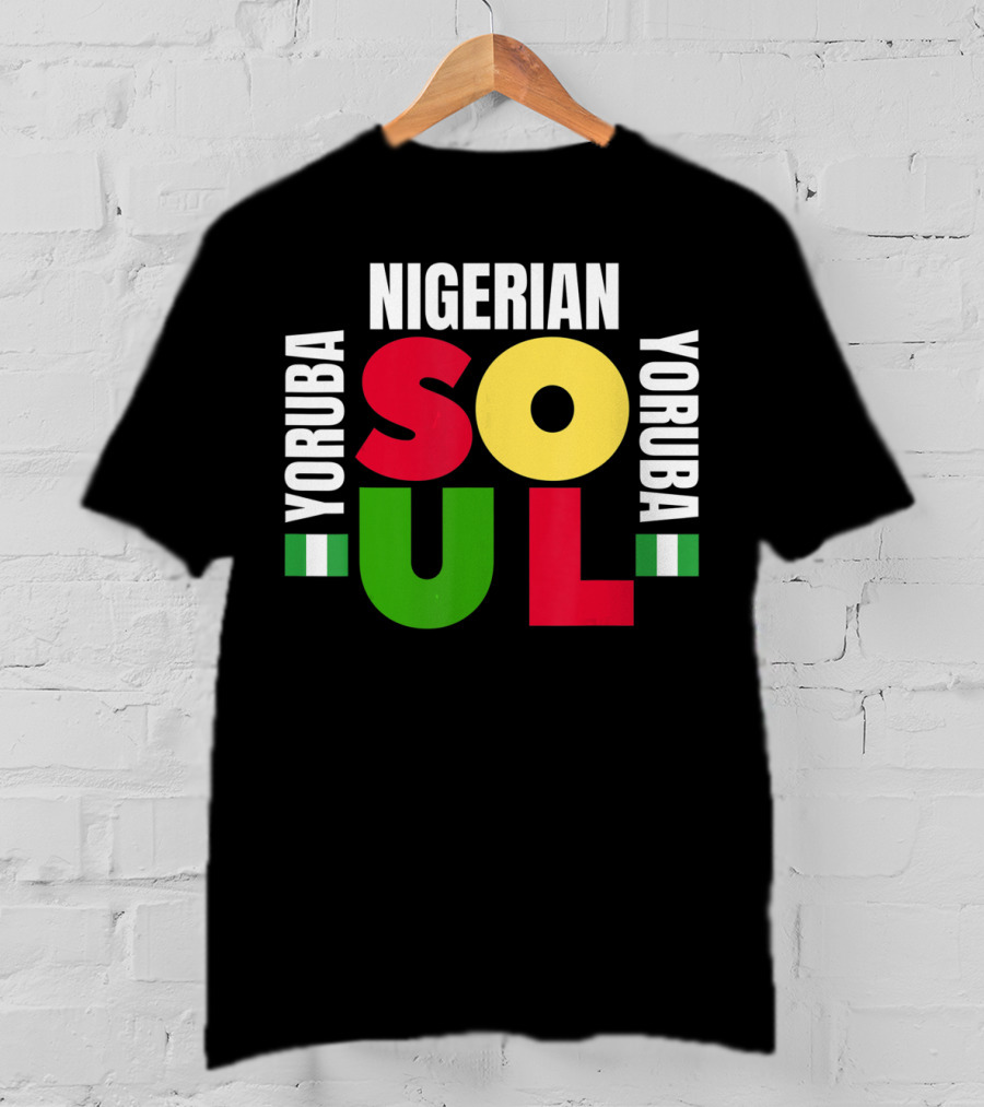 Nigerian Yoruba Soul Ancestry Celebration With Flags T-Shirt