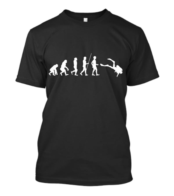Evolution Of Man To Funny Scuba Diver T-Shirt