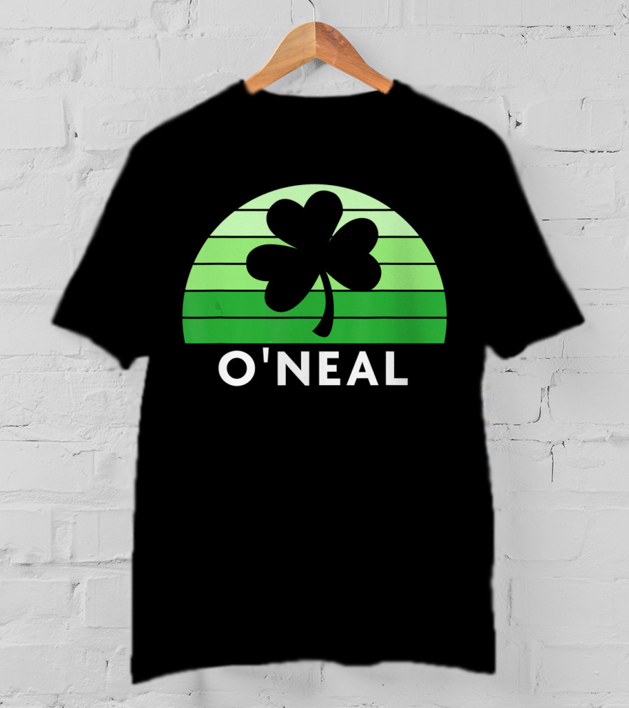 O'Neal Irish Family Name Shamrock Green Stripes T-Shirt