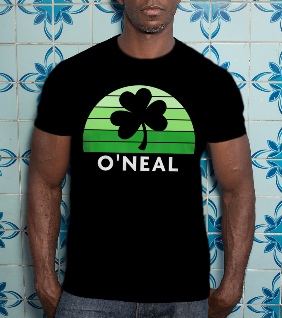 O'Neal Irish Family Name Shamrock Green Stripes T-Shirt
