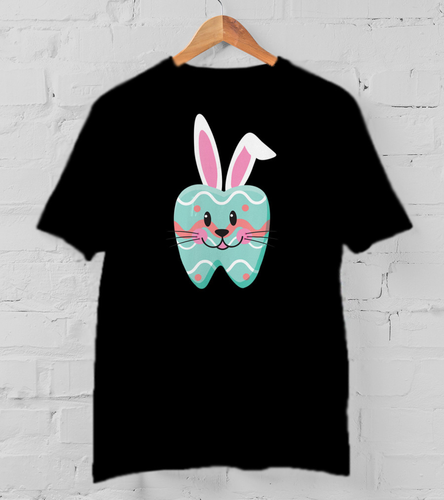 Easter Bunny Tooth With Whiskers And Pastel T-Shirt