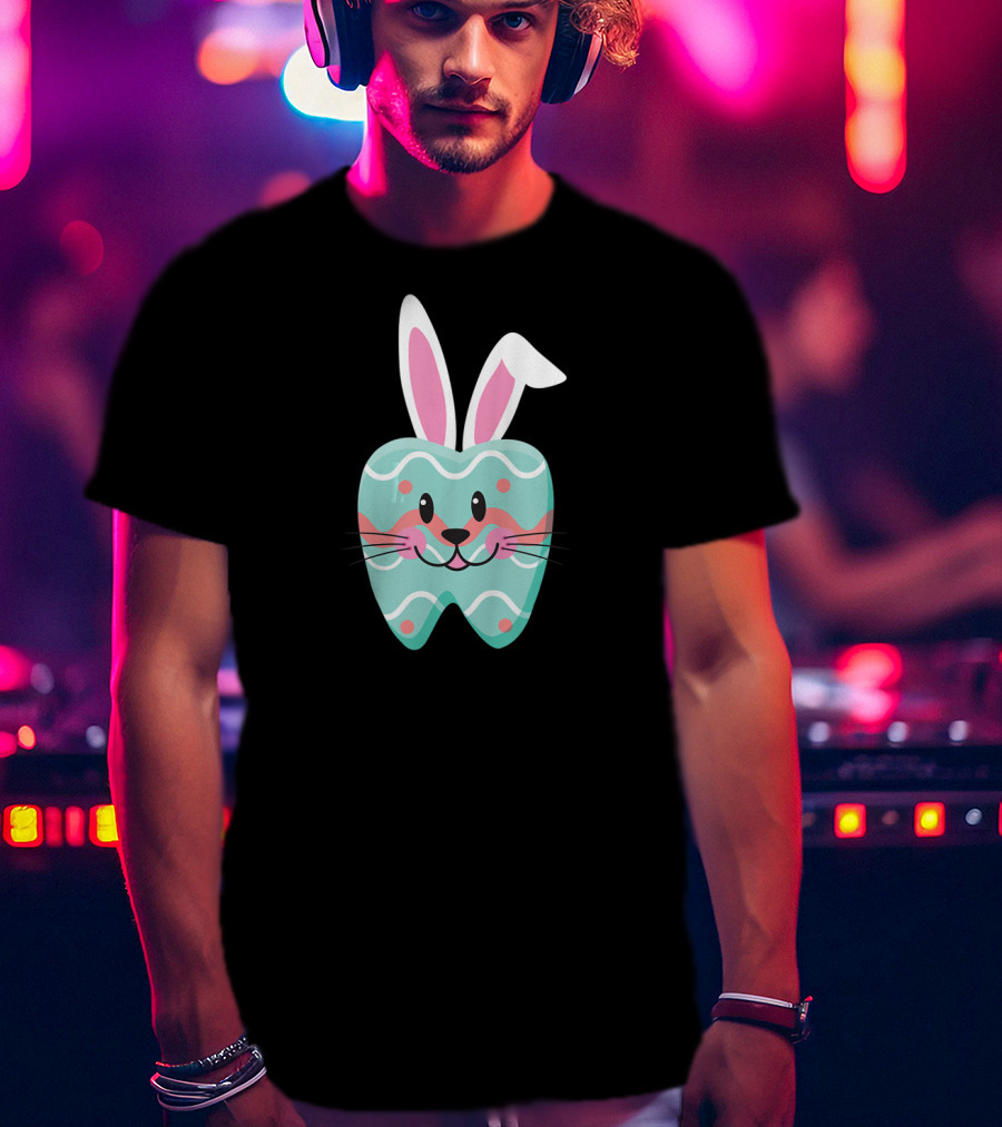 Easter Bunny Tooth With Whiskers And Pastel T-Shirt
