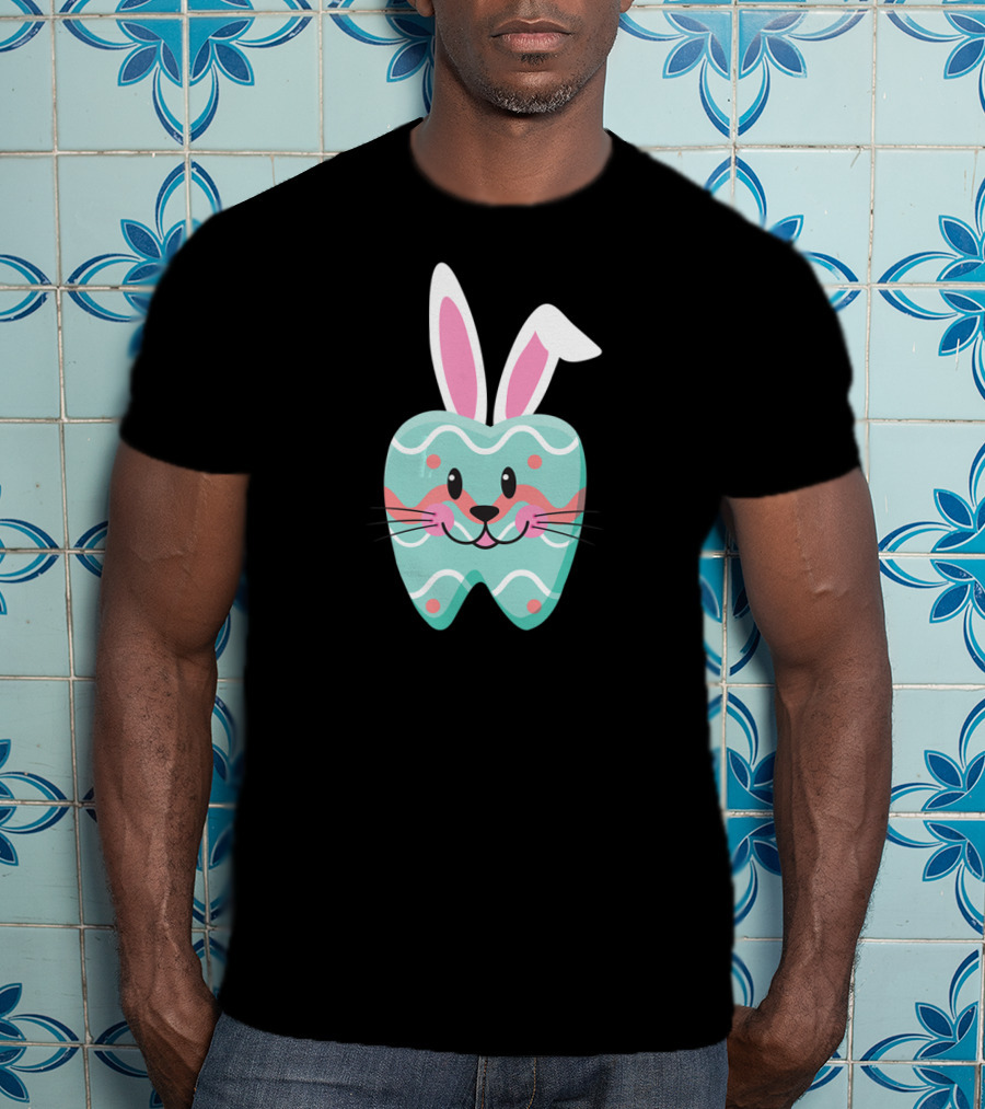 Easter Bunny Tooth With Whiskers And Pastel T-Shirt