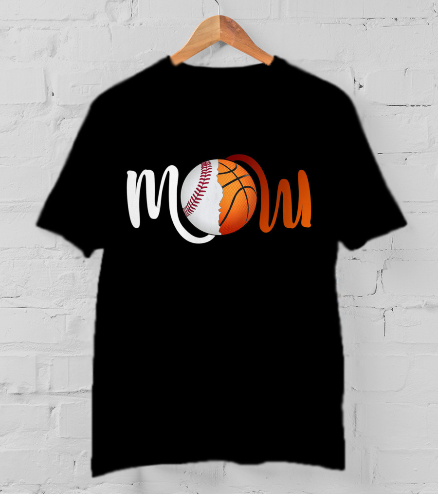 Mom Baseball Basketball Fusion T-Shirt
