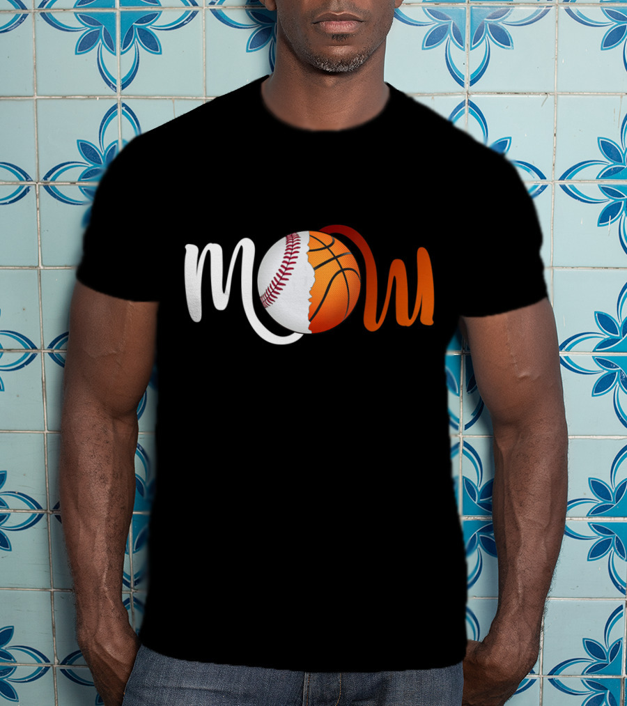 Mom Baseball Basketball Fusion T-Shirt