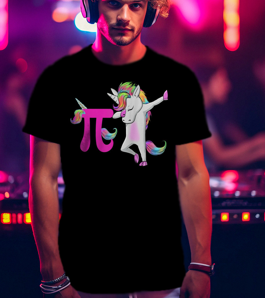 Happy Pi Day Unicorn Dabbing Math Rainbow Magic T-Shirt
