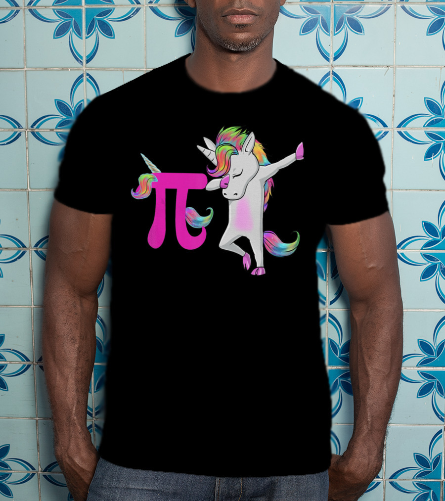 Happy Pi Day Unicorn Dabbing Math Rainbow Magic T-Shirt
