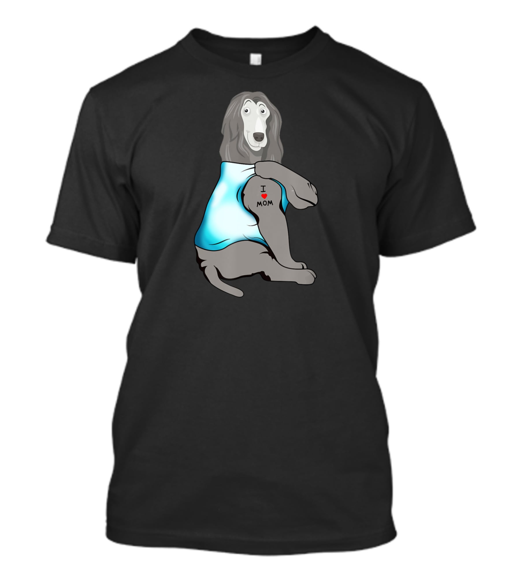Afghan Hound Tattoo I Love Mom T-Shirt