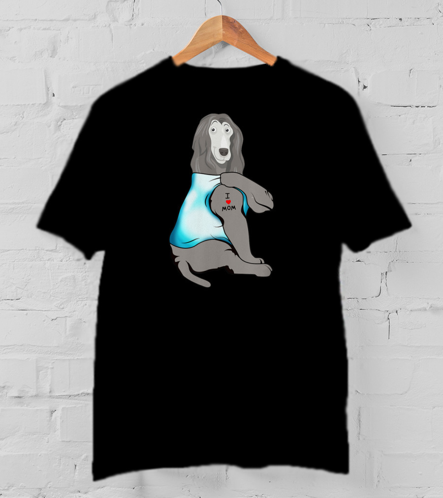 Afghan Hound Tattoo I Love Mom T-Shirt