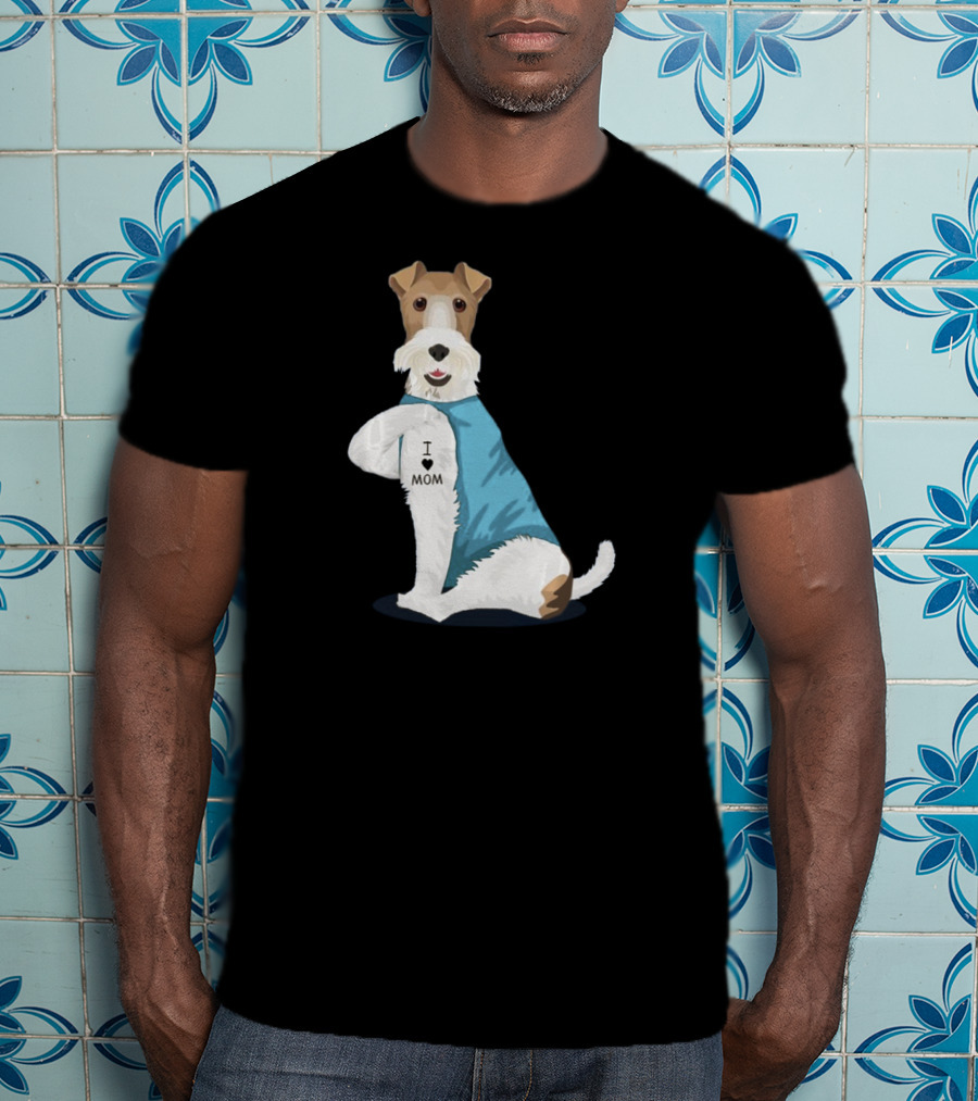 Fox Terrier I Love Mom Tattoo T-Shirt