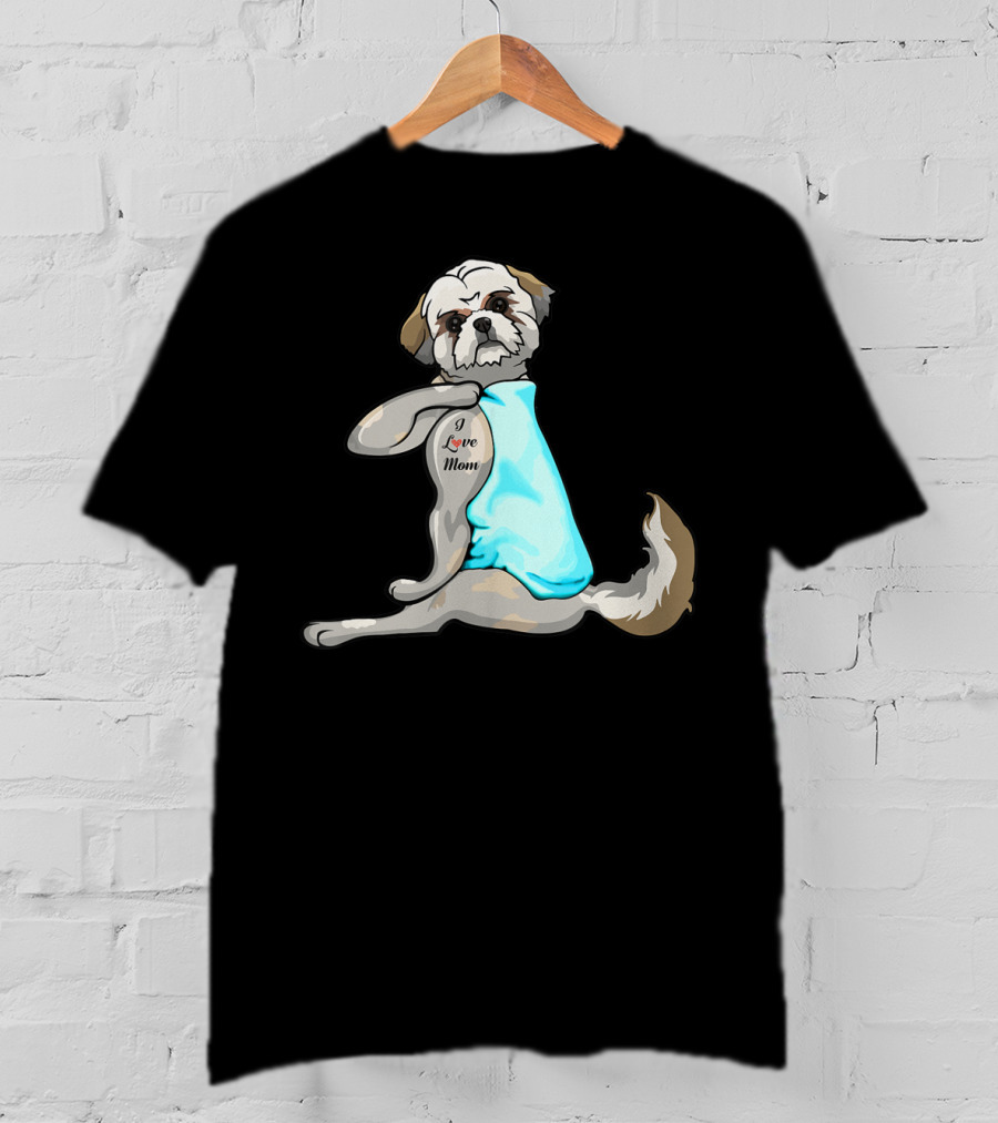 Shih Tzu I Love Mom Tattoo T-Shirt