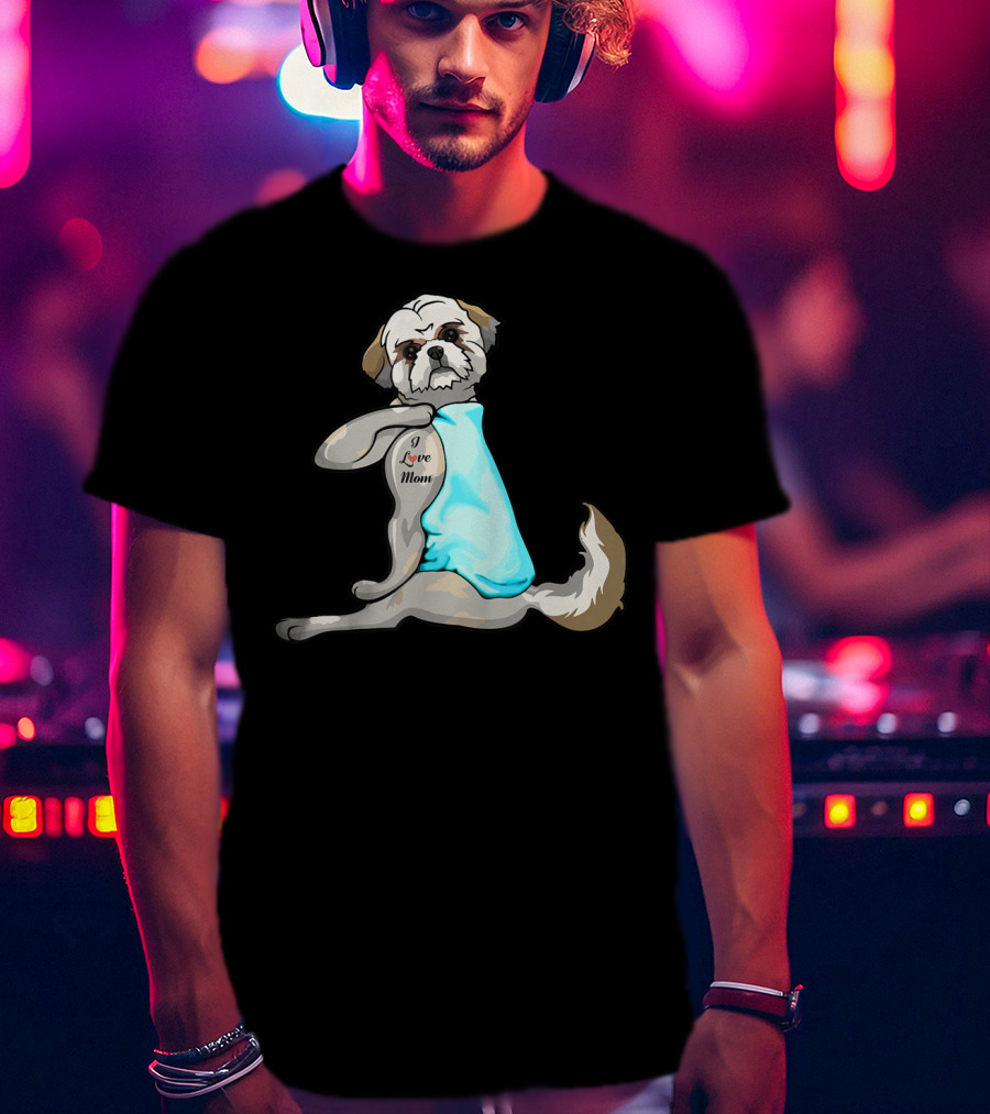 Shih Tzu I Love Mom Tattoo T-Shirt