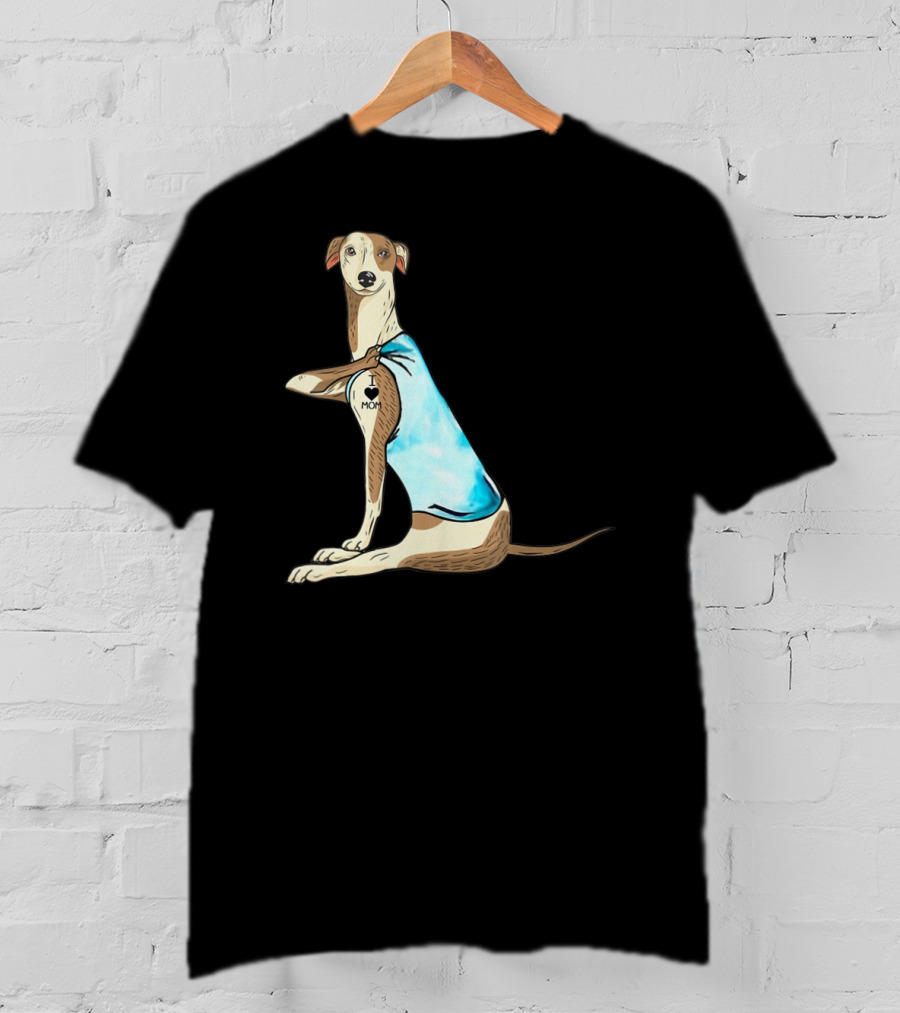 Whippet Dog I Love Mom Tattoo Iconic T-Shirt