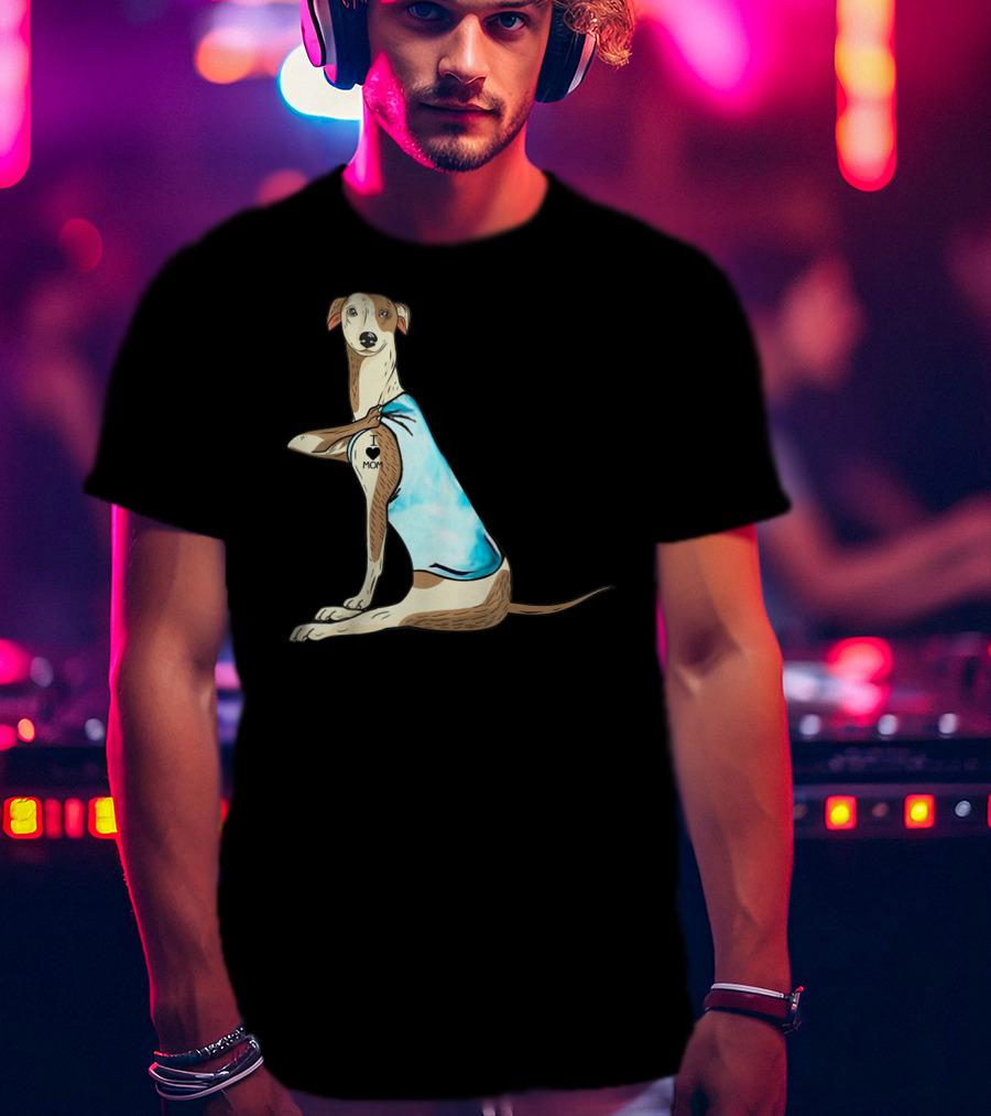 Whippet Dog I Love Mom Tattoo Iconic T-Shirt