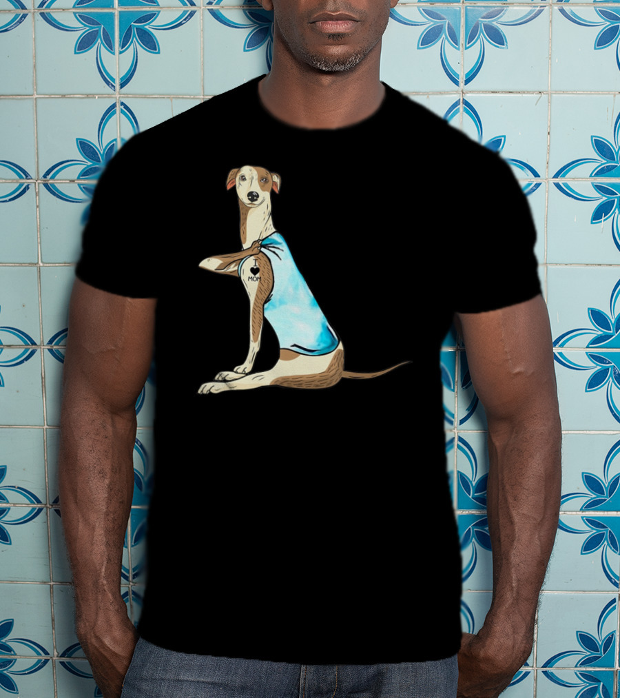 Whippet Dog I Love Mom Tattoo Iconic T-Shirt