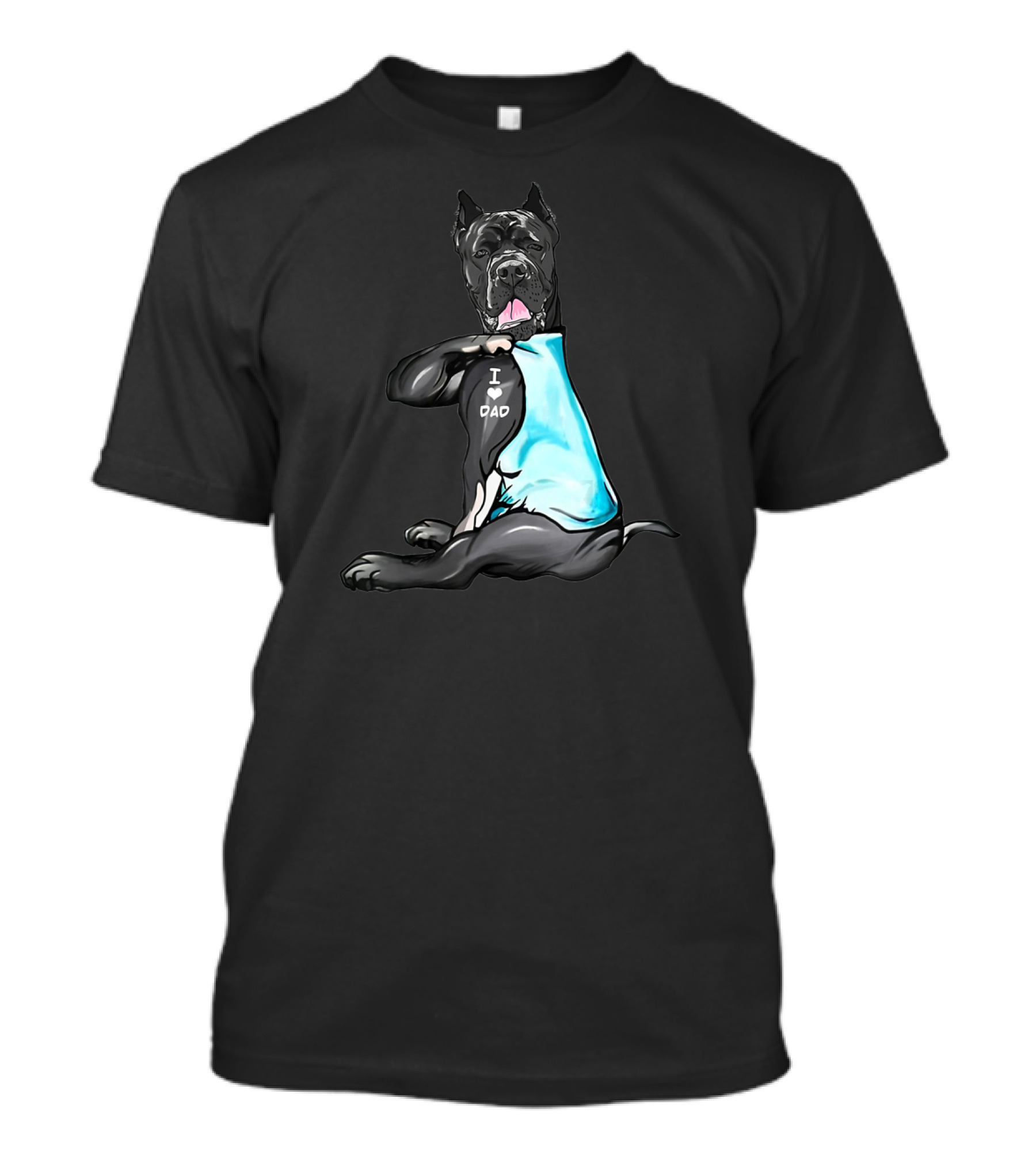 Cane Corso I Love Dad Shirt Black Dog Blue T-Shirt