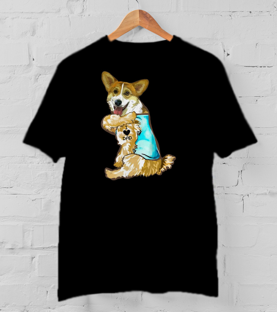 I Love Dad Corgi Father's Day For T-Shirt