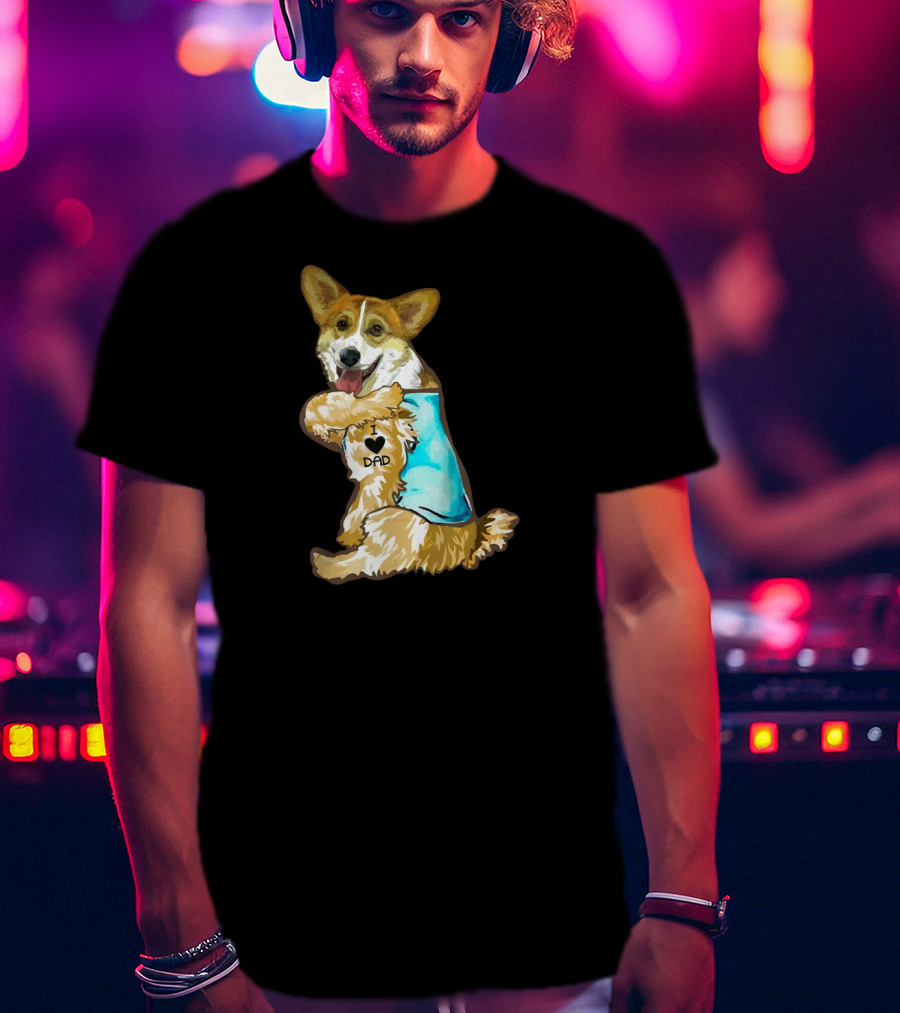 I Love Dad Corgi Father's Day For T-Shirt