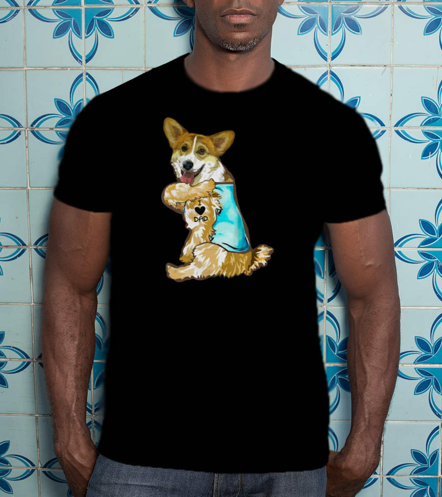 I Love Dad Corgi Father's Day For T-Shirt