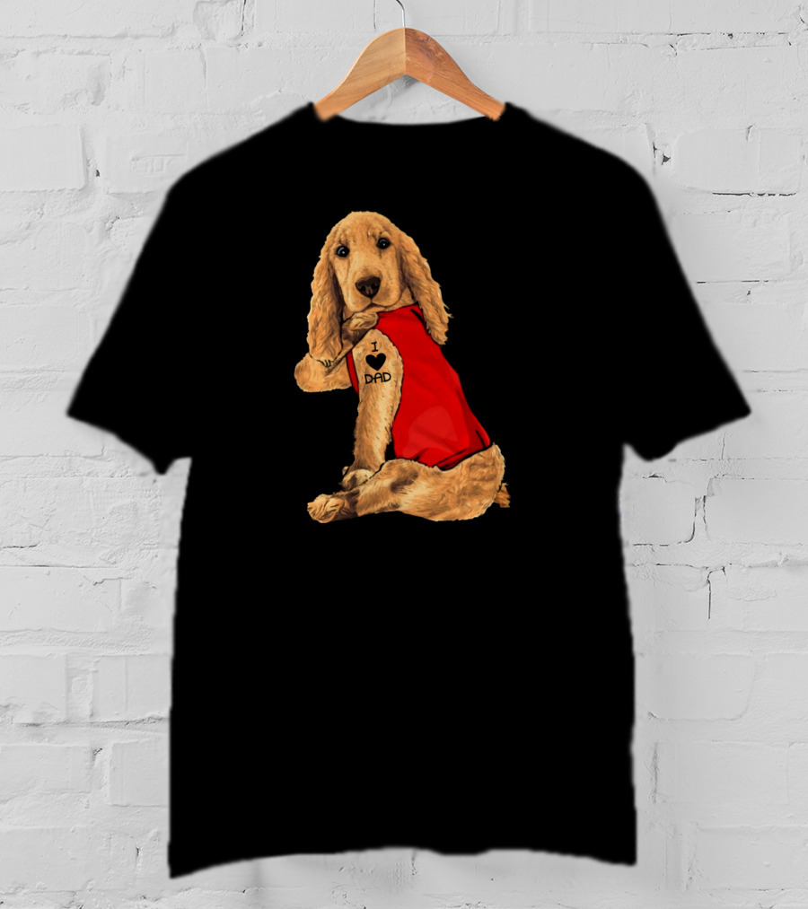 I Love Dad English Cocker Spaniel Red T-Shirt
