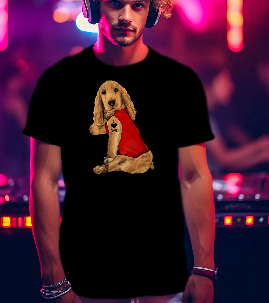 I Love Dad English Cocker Spaniel Red T-Shirt