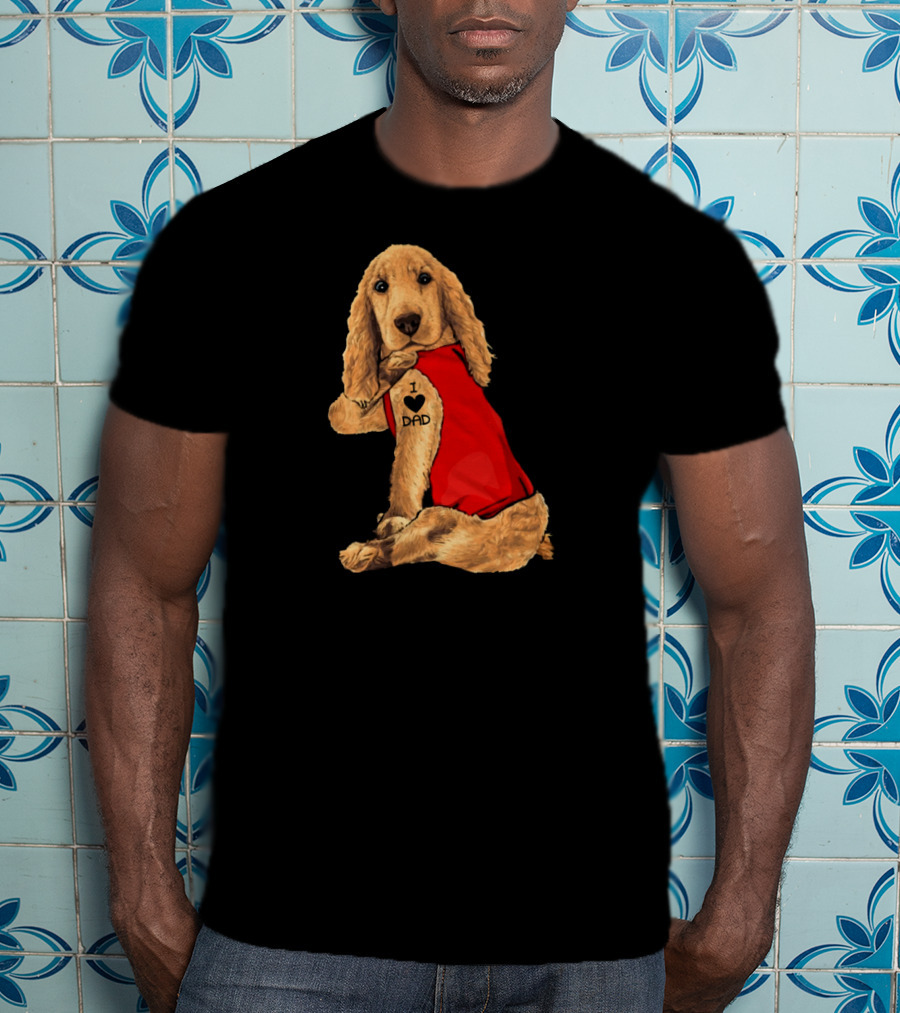I Love Dad English Cocker Spaniel Red T-Shirt
