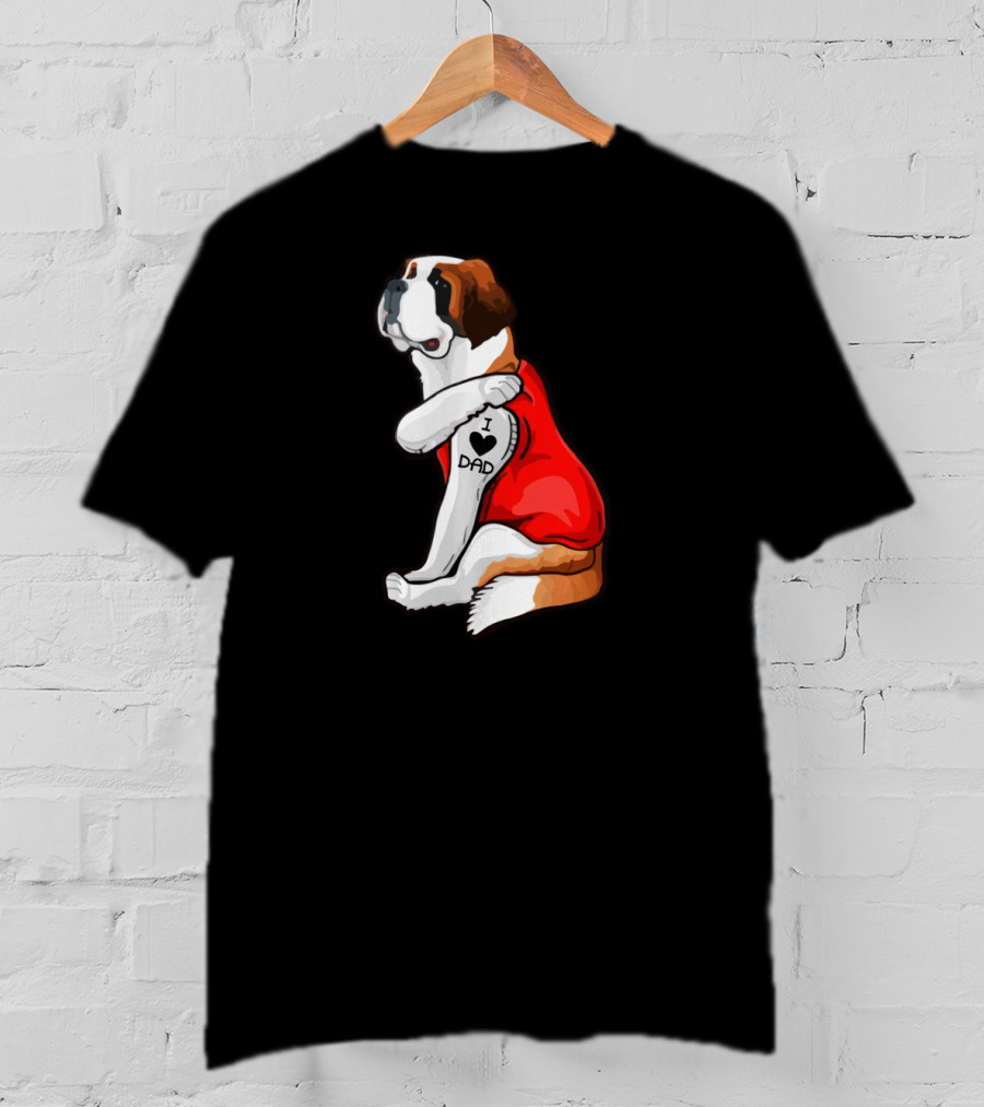 I Heart Dad Leonberger Dog Love Father Tattoo T-Shirt