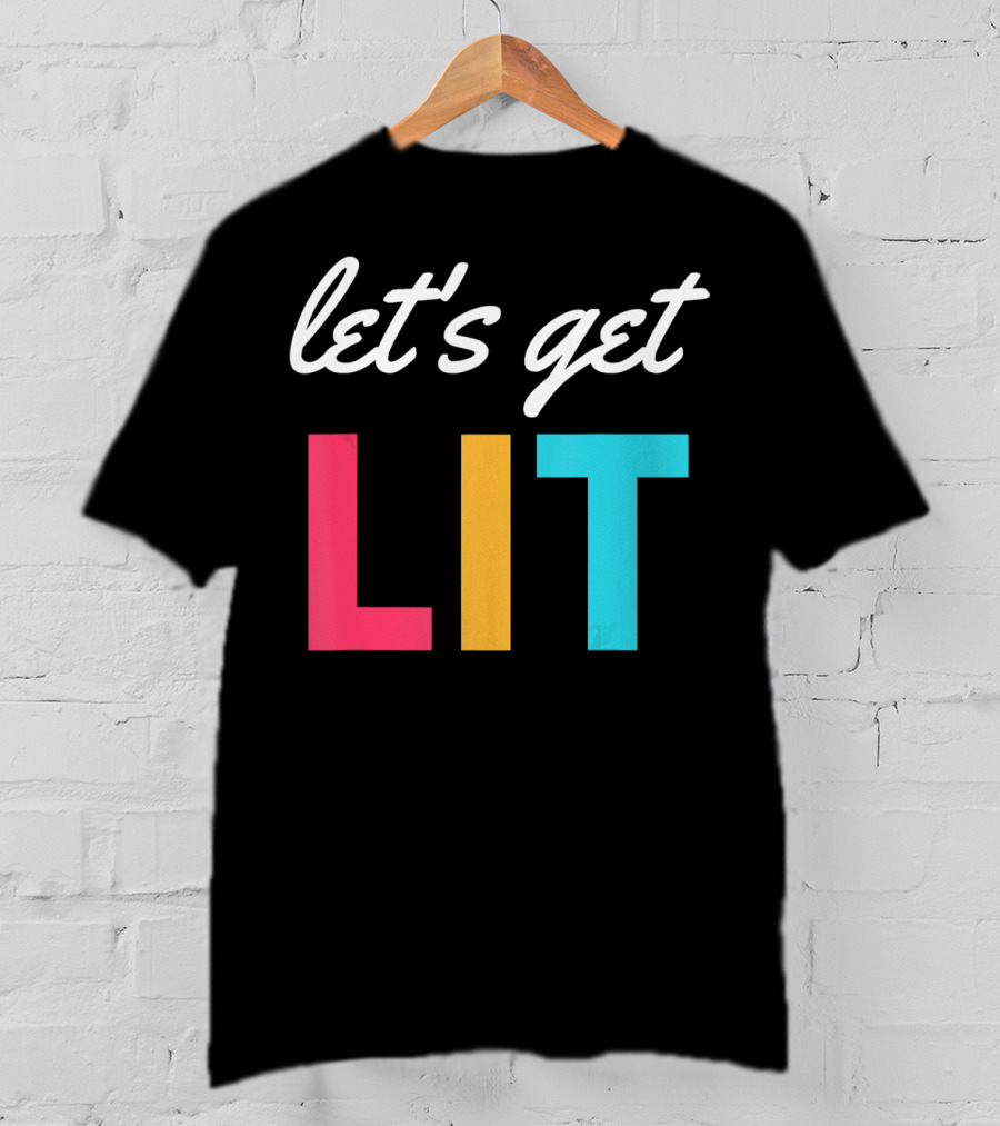 Let's Get Lit Funny Writers Teachers Retro T-Shirt