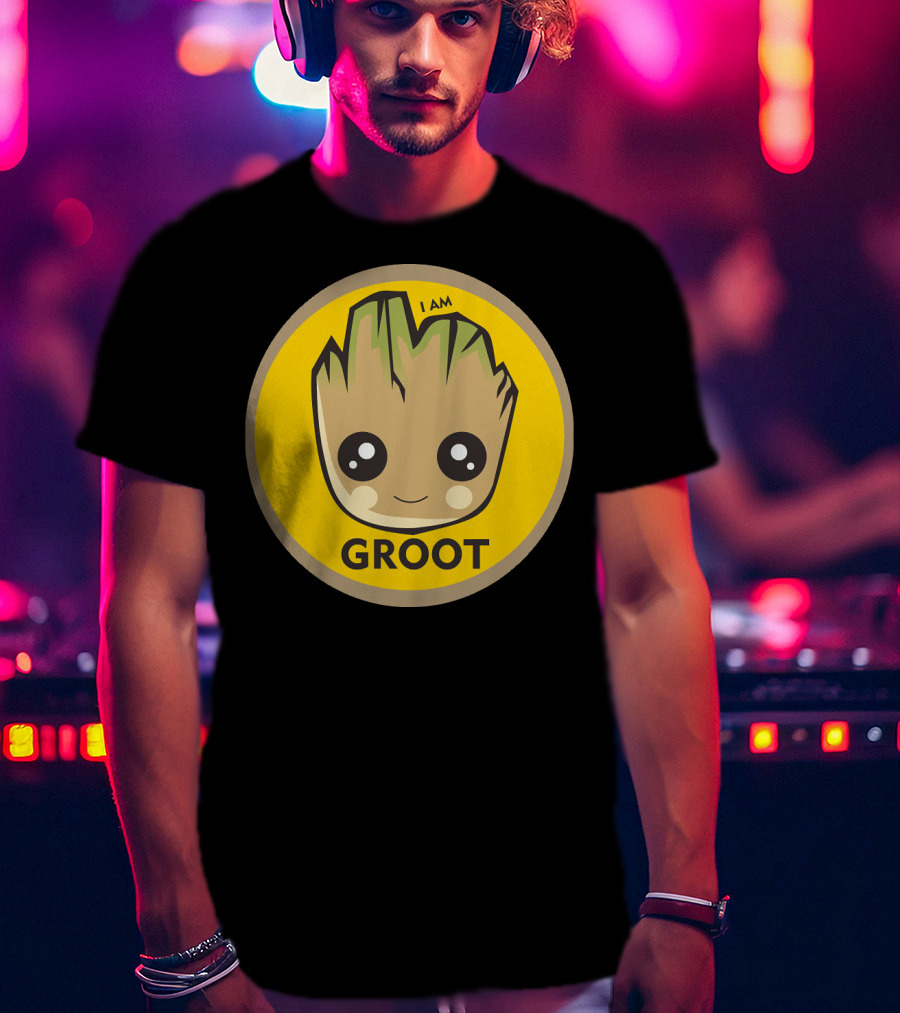 I AM GROOT Baby Groot Kawaii Face T-Shirt