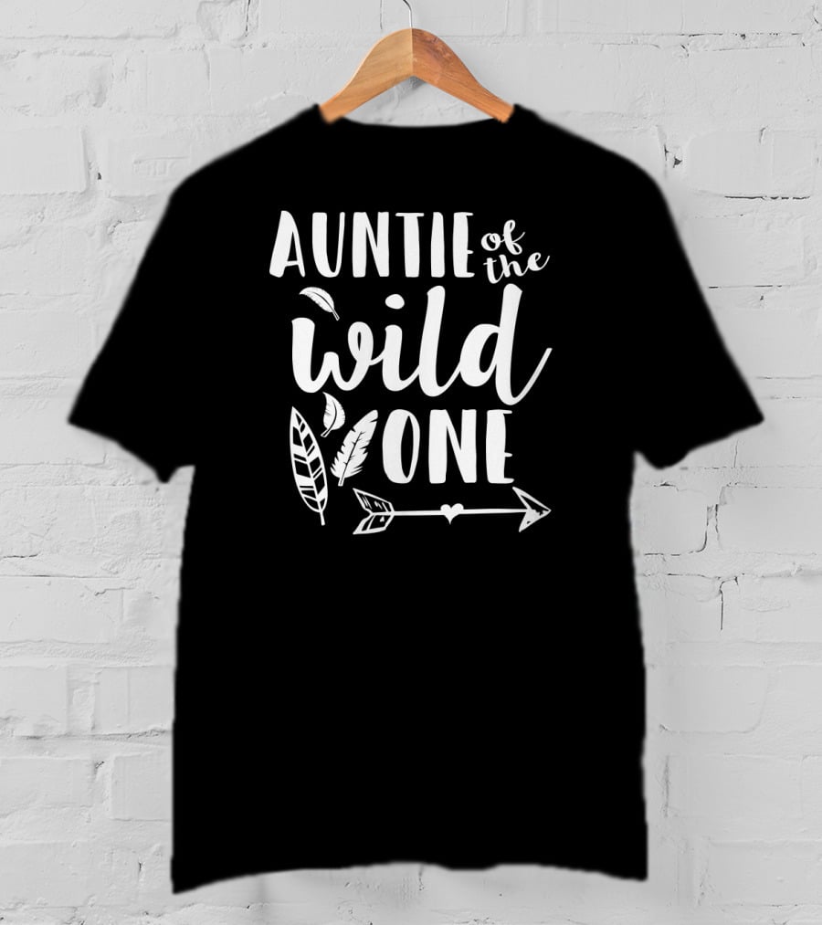 Auntie Of The Wild One 1st Birthday Arrow And Feathers T-Shirt