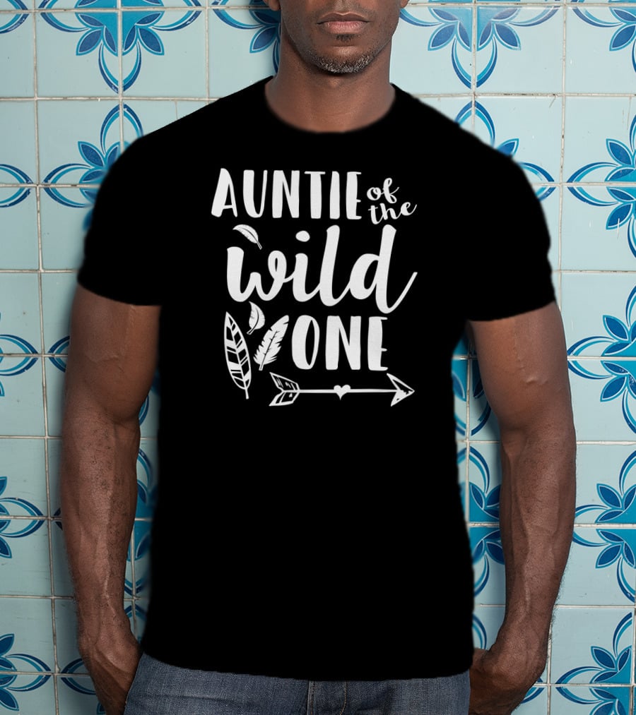 Auntie Of The Wild One 1st Birthday Arrow And Feathers T-Shirt