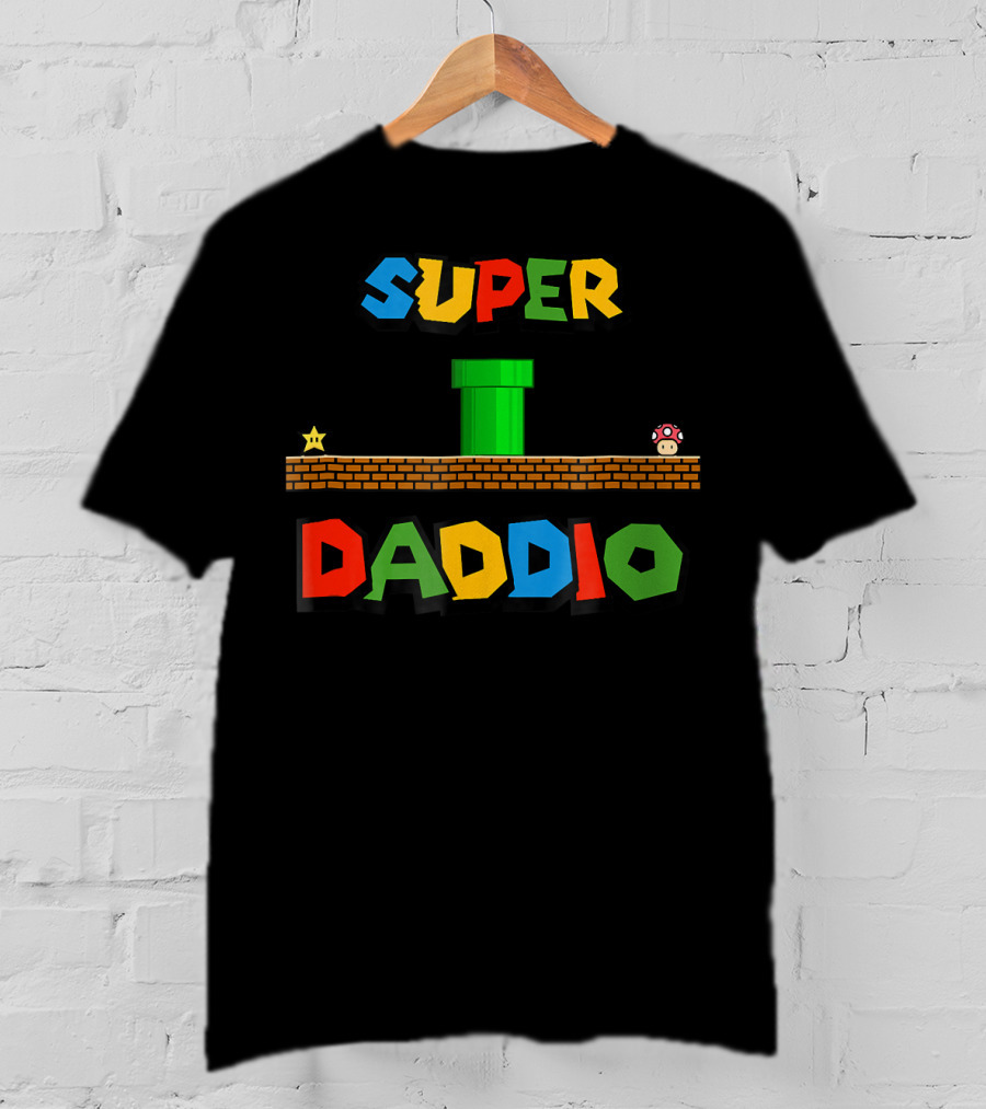 Super Daddio Nerdy Star Mushroom Pipe Block T-Shirt