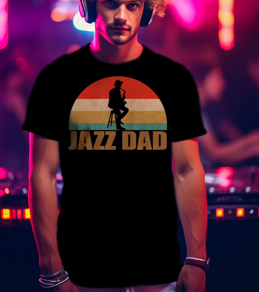 Jazz Dad Retro Vintage Saxophone T-Shirt