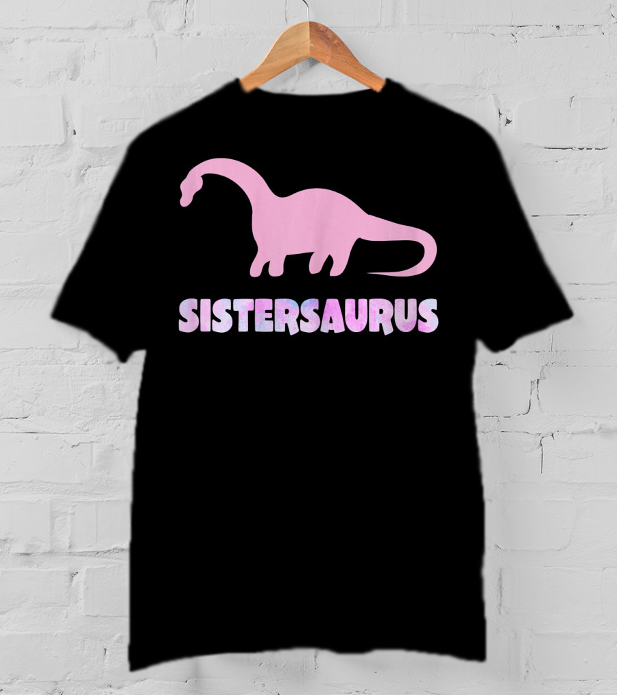Sistersaurus Dinosaur Silhouette In T-Shirt