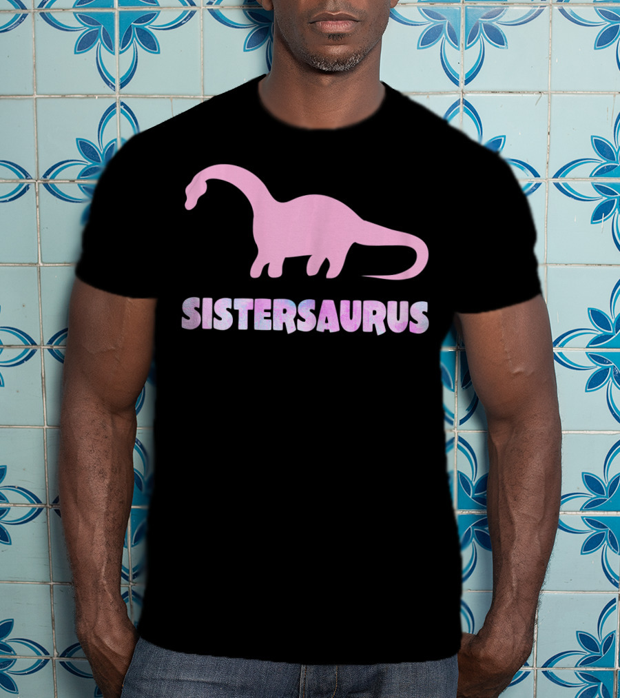 Sistersaurus Dinosaur Silhouette In T-Shirt