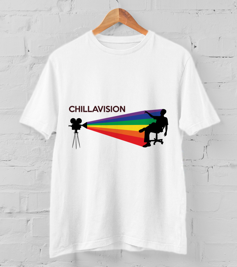 Chillavision First Edition Silhouette With Rainbow Camera Projection T-Shirt