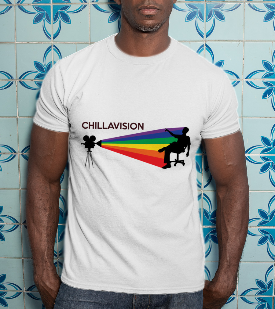 Chillavision First Edition Silhouette With Rainbow Camera Projection T-Shirt
