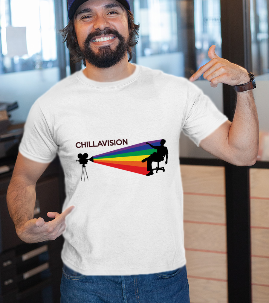 Chillavision First Edition Silhouette With Rainbow Camera Projection T-Shirt