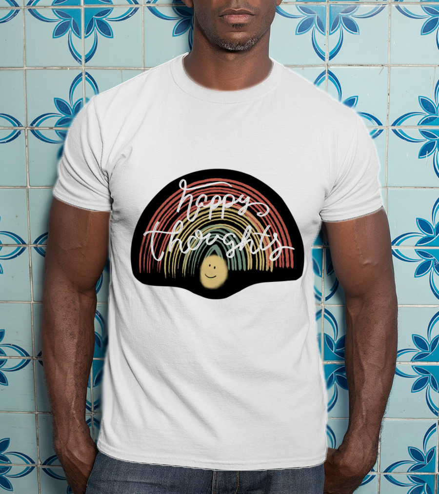 Happy Thoughts Rainbow Smiley Face T-Shirt
