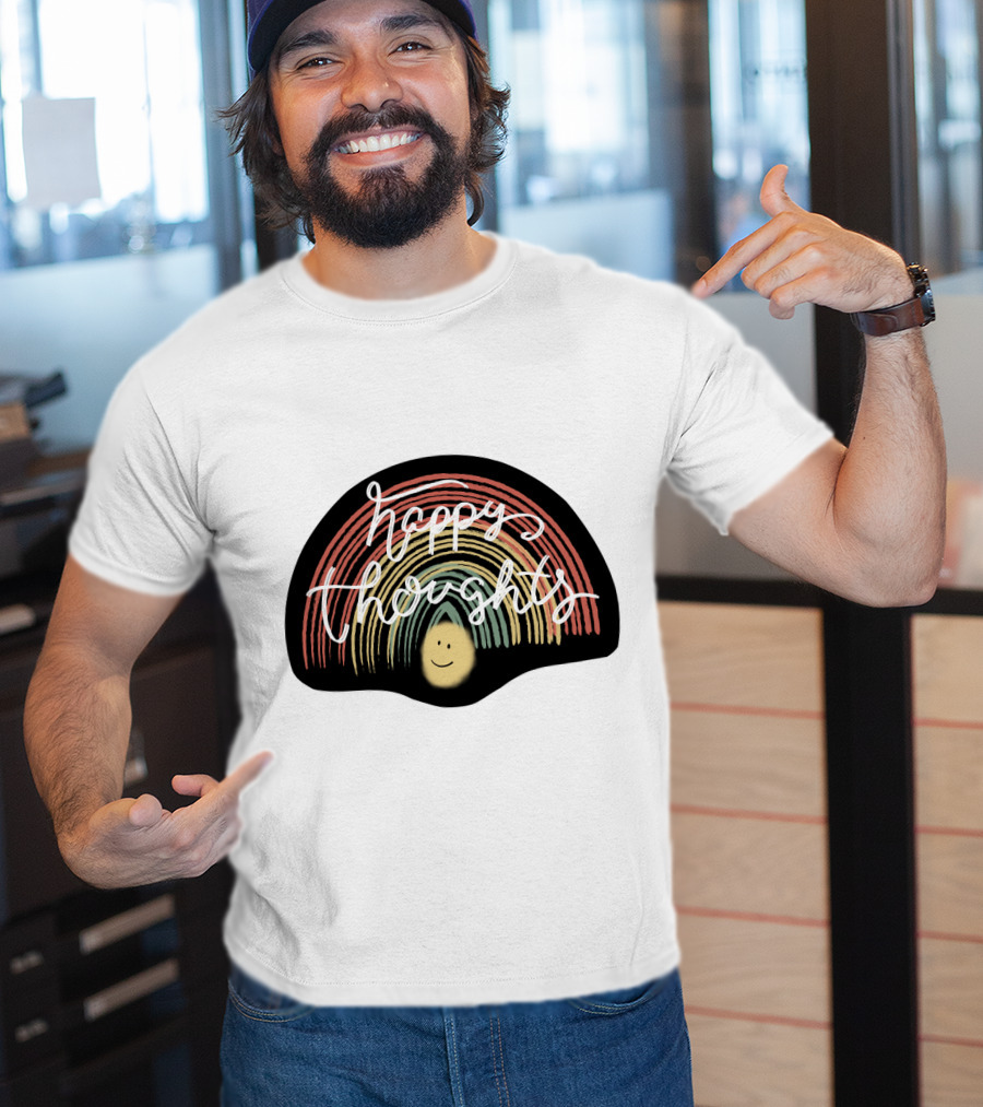 Happy Thoughts Rainbow Smiley Face T-Shirt