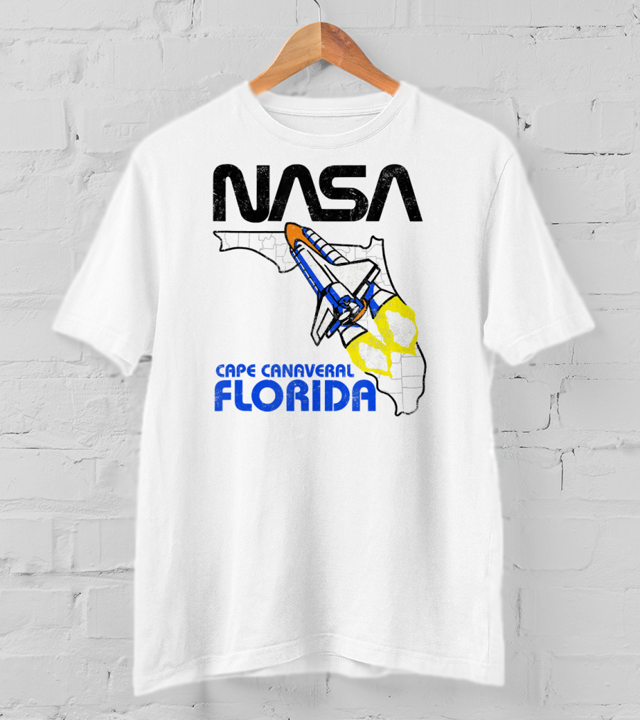 NASA Space Shuttle Florida Map Cape Canaveral T-Shirt