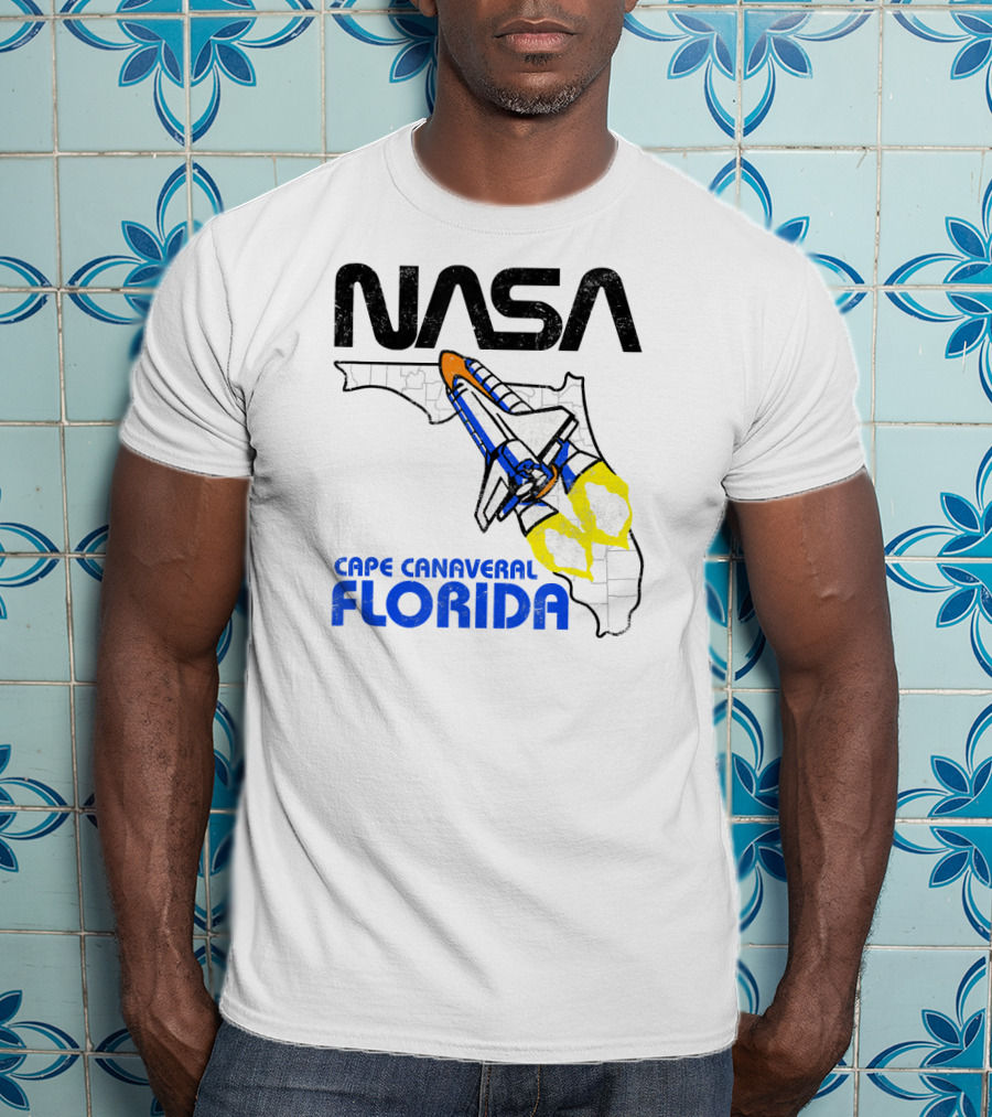 NASA Space Shuttle Florida Map Cape Canaveral T-Shirt