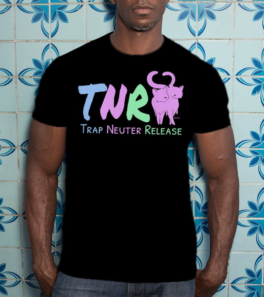 TNR Trap Neuter Release Feral Cat Lover Pastel Cats T-Shirt