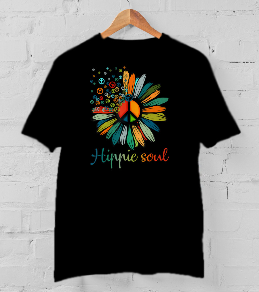 Hippie Soul Daisy Peace Sign Flower T-Shirt