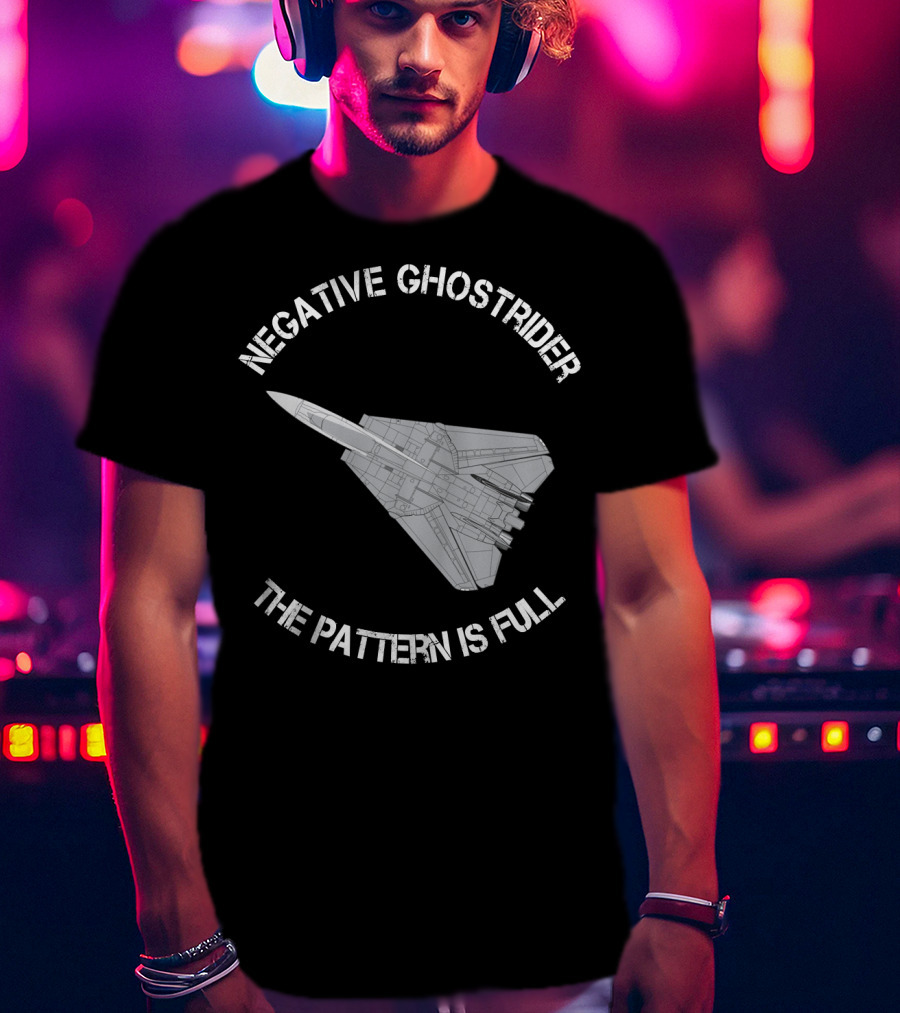 Negative Ghost Rider The Pattern Is Full Jet Airplane T-Shirt