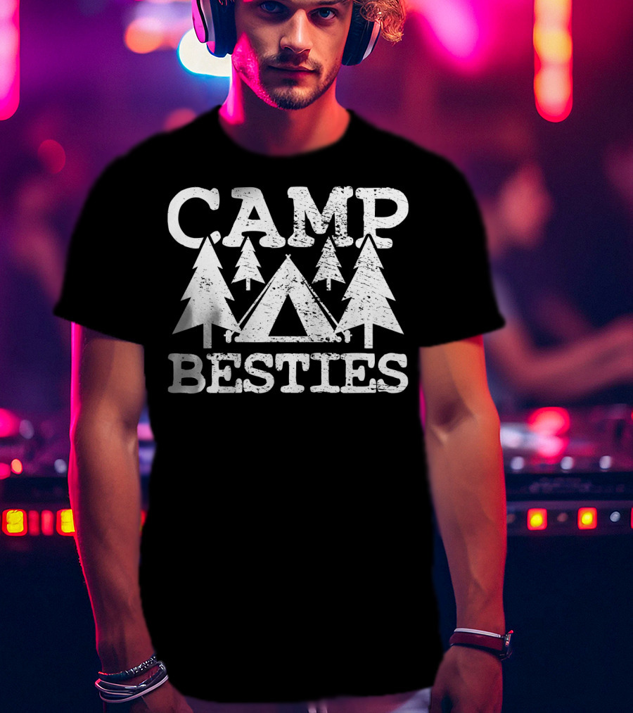 Camp Besties Summer Scout Camping Adventure T-Shirt