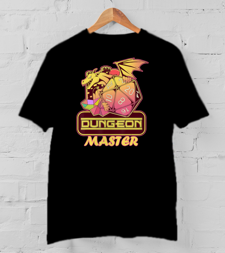 Dungeon Master Dragon D20 Dice Gaming T-Shirt