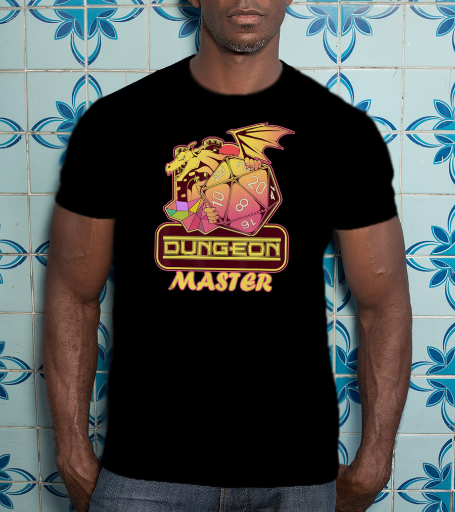 Dungeon Master Dragon D20 Dice Gaming T-Shirt
