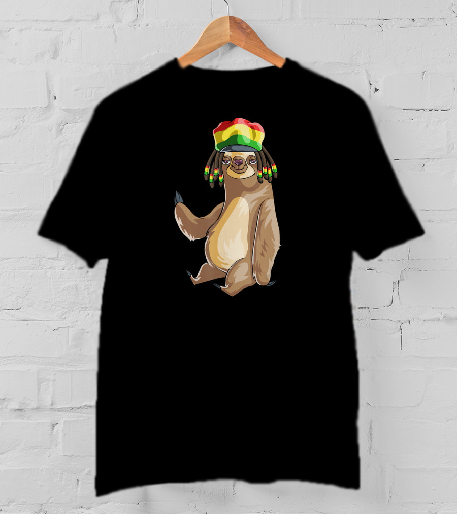Jamaican Flag Rasta Sloth T-Shirt