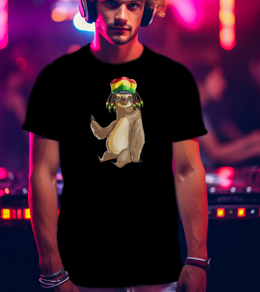Jamaican Flag Rasta Sloth T-Shirt